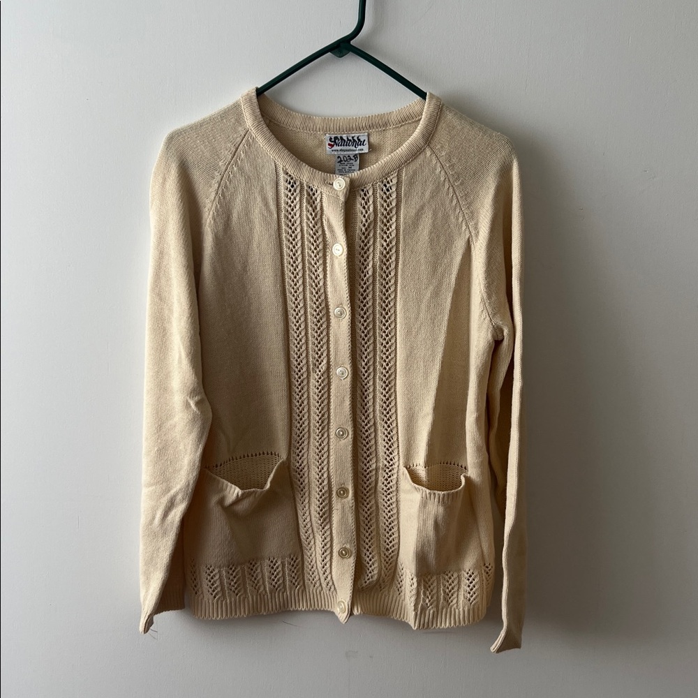 national Cream Button-Up Cardigan. Size Medium.